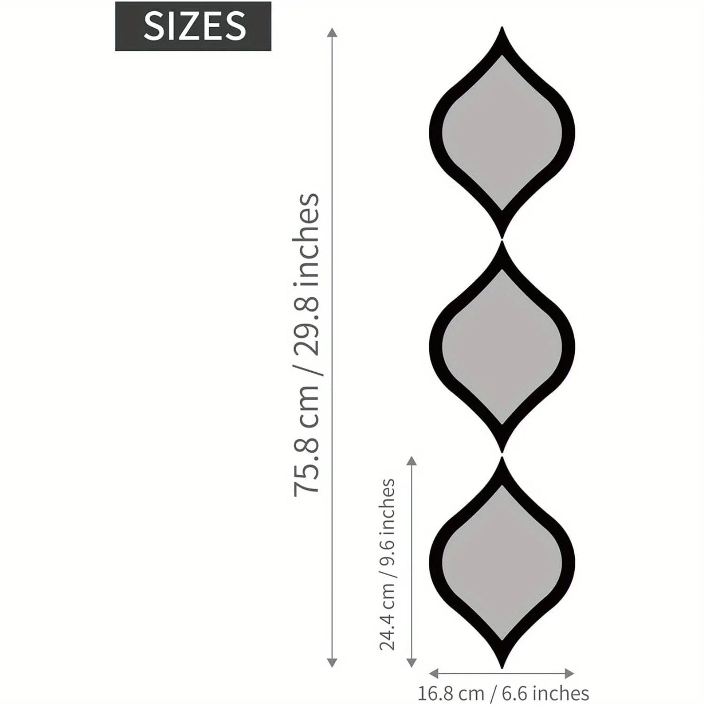 3Pcs Modern Tear Drop Mirror Wall Decor, Bedroom Living Room Decor Boho Moon Wall Decor Home Bedroom Decor Living Room Decor
