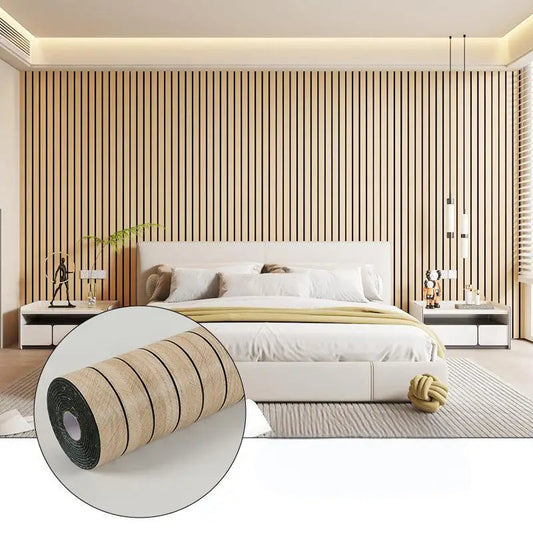 Kuujojo Wood Panel Peel & Stick Wallpaper, Striped Selfadhesive Faux Wood Grain Wall Covering, Easy Diyhome Decor 15.74X118 In