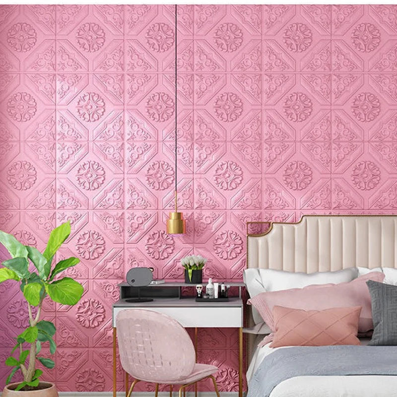 70X70/30X30CM 3D Wall Stickers Self Adhesive Foam Brick Room Decor DIY Wallpaper Ceiling Background Court Style Wall Decoration