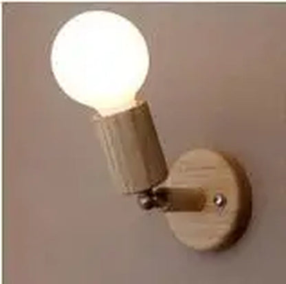 2Pcs Japanese Solid Wood Wall Lamps Modern Living Room Bedroom Bedside Aisle Lamps Bathroom E27 Rotatab Mirror Light