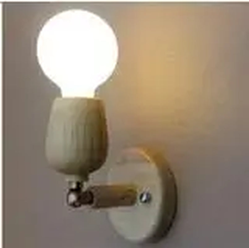 2Pcs Japanese Solid Wood Wall Lamps Modern Living Room Bedroom Bedside Aisle Lamps Bathroom E27 Rotatab Mirror Light