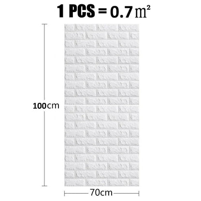 70Cm*1M 3D Self-Adhesive Wallpaper Continuous Waterproof Brick Wall Stickers Living Room Bedroom Wall Stickers Home Decoration