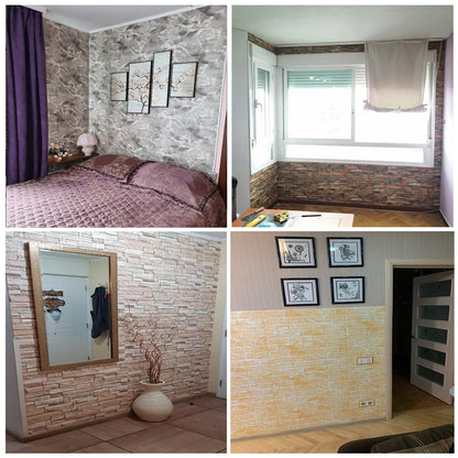 25Pcs 3D Wall Stickers Self Adhesive Wallpaper Panel Home Decor Living Room Bedroom Decoration Bathroom Kitchen House Sticker
