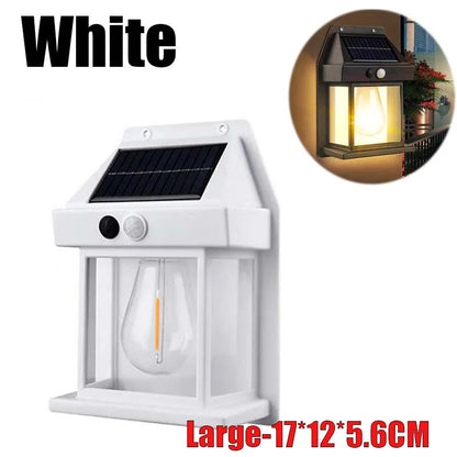 Solar Tungsten Wall Lights Outdoor Motion Sensor - 3 Modes IP65 Waterproof LED Barn Light, Auto Charging Solar Wall Sconce
